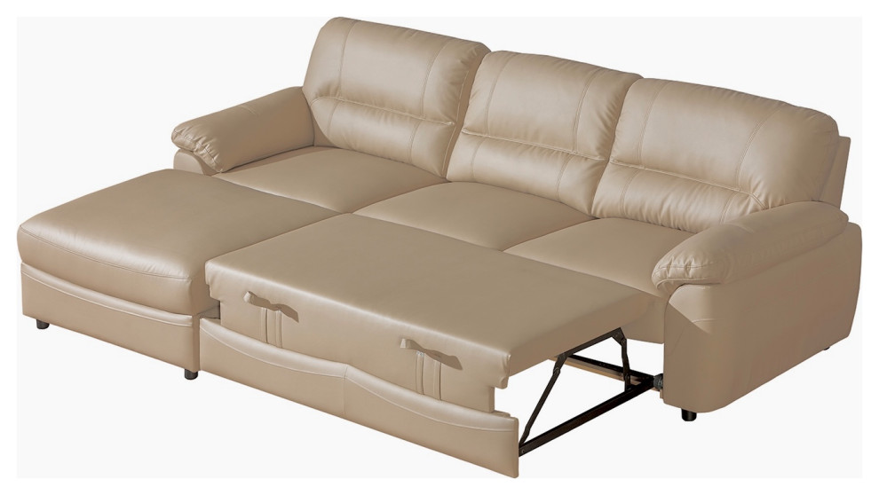 BALTIMOR 1 Sectional Sleeper Sofa  Beige   Left corner   Contemporary   Sleeper Sofas   by Table World  Houzz