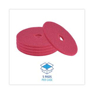 Boardwalk Buffing Floor Pads 20 in. Dia Red (5-Carton) BWK4020RED