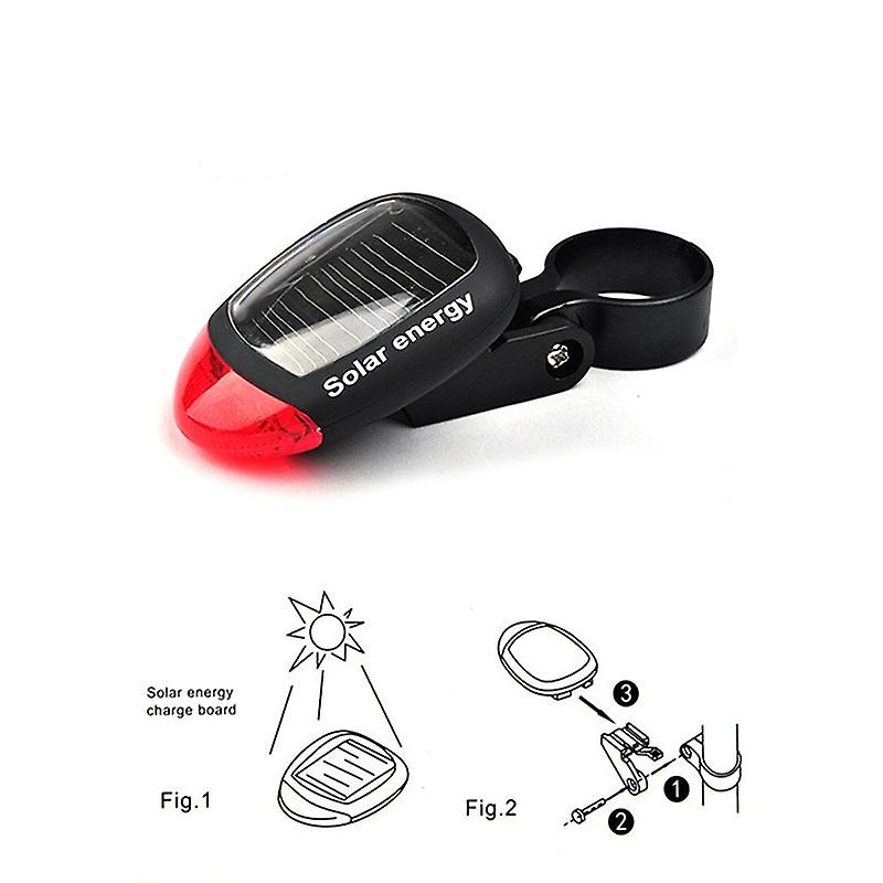 1pc Solar Energy Bicycle Tail Light Red Cycling Rear Light Solar Power Bike Bicycle Led Lamp Taillight Lamp