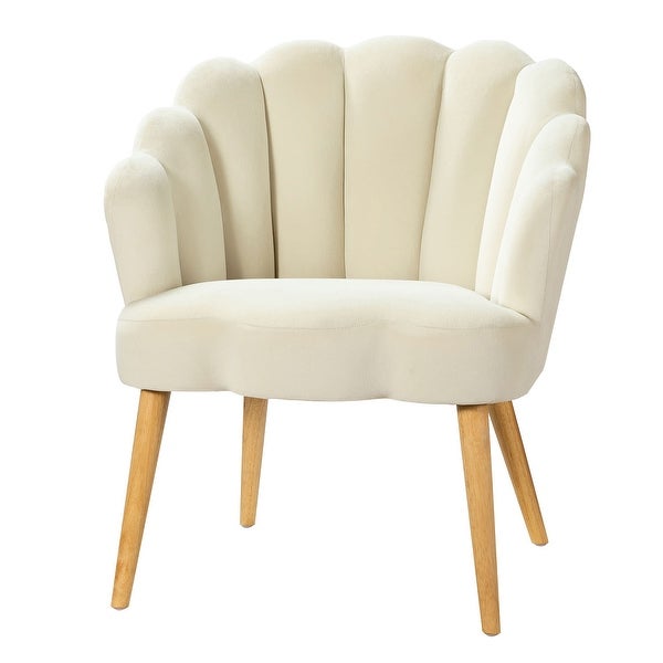 Eleanora Morden Scalloped Velvet Arm Chair with Tufted Back by HULALA HOME