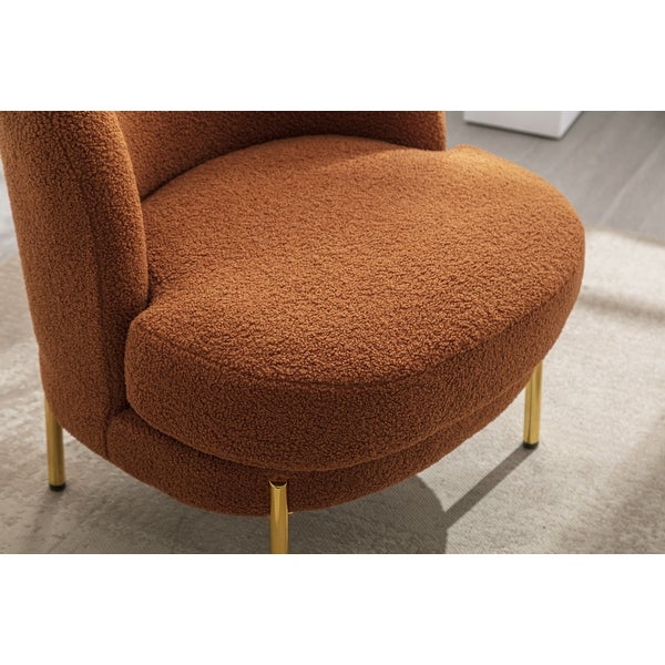 Accent Chair Upholstered Backrest Reading Chair Single Sofa with Golden Adjustable Legs For Living Room Bedroom