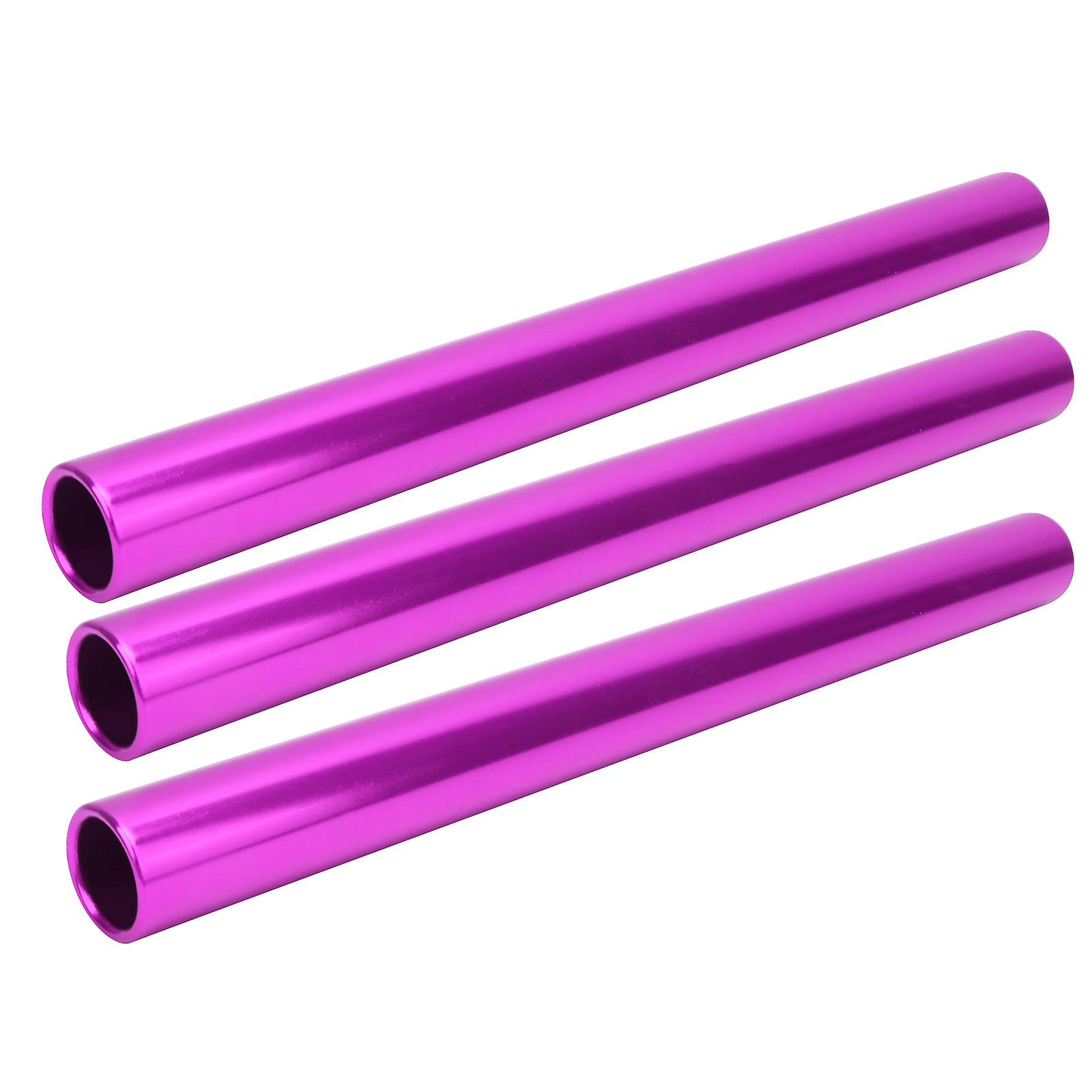 3pcs Aluminum Alloy Electroplating Relay Batons Track And Field Sprint Match Batonspurple