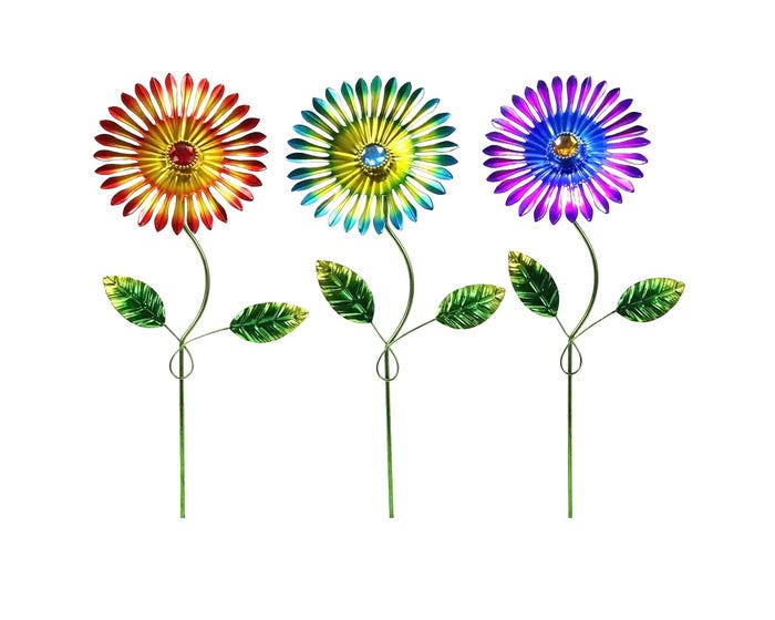 Alpine Bright Metal Flower Stake - LJJ1244ABB