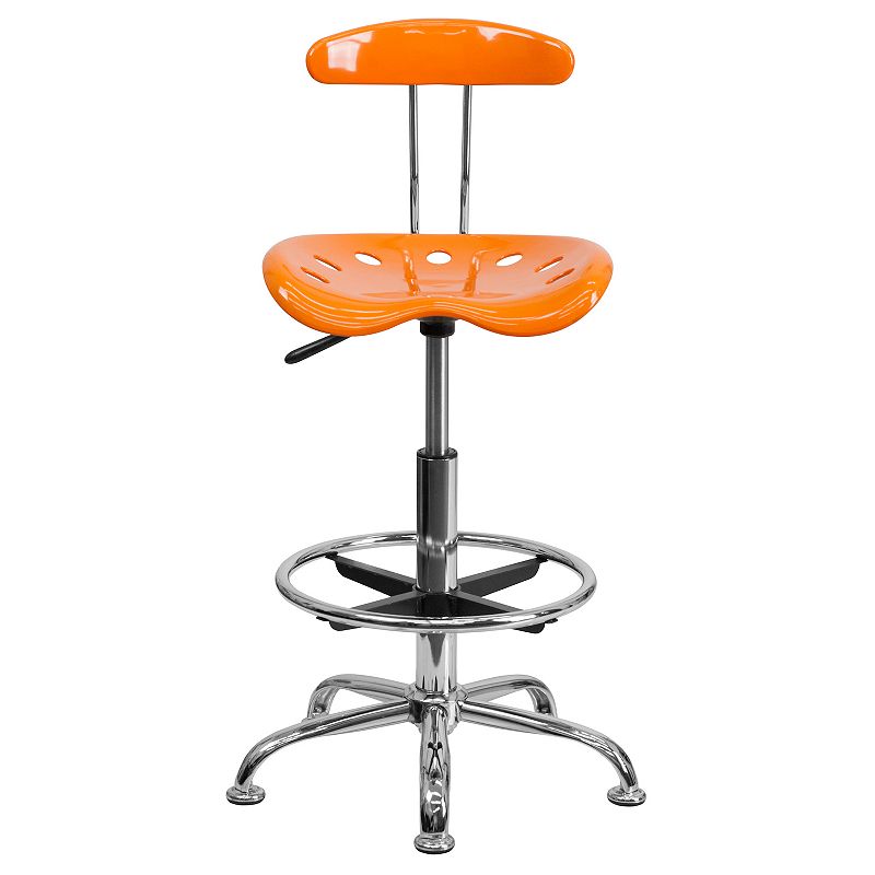 Flash Furniture Bradley Orange Tractor Seat Drafting Stool