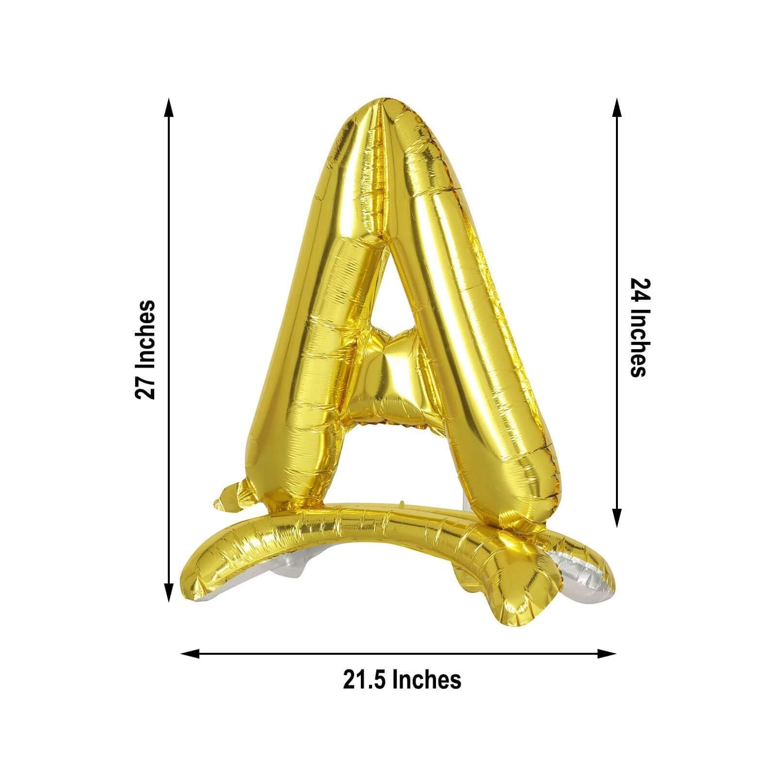 Gold Self Standing Helium/Air Mylar Foil Letter and Number Balloons 27