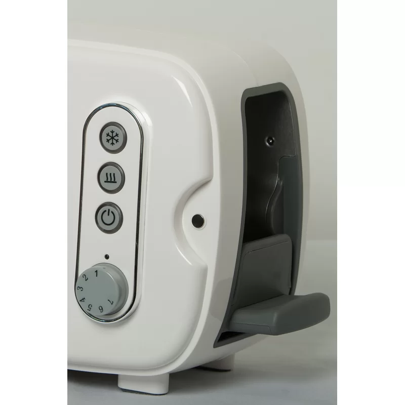 BergHOFF Seren Side Loading Toaster with Cool Touch Exterior and Removable Crumb Tray， White， Without Serving Tray