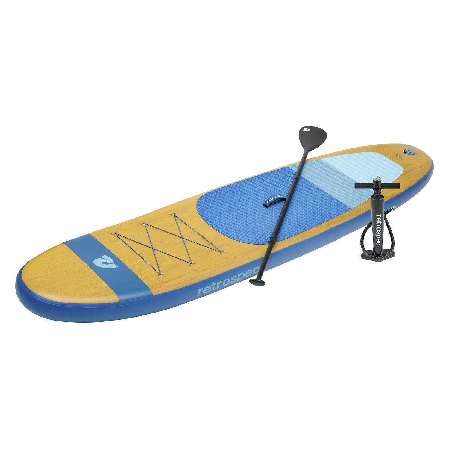 Retrospec Weekender PVC Inflatable Nautical Blue Paddleboard 30 in. H X 6 in. W X 10 ft. L