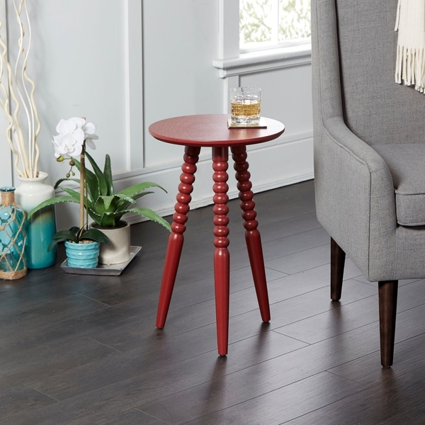 Silverwood Allison Round Accent Table with Detailed Legs