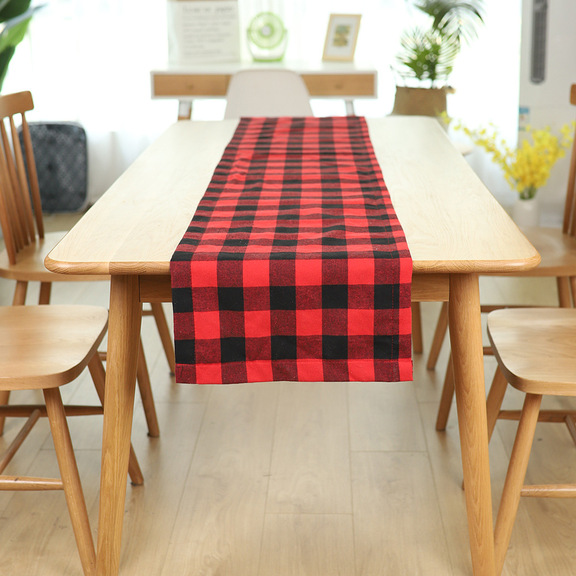 Muka Table Runner Buffalo Check Plaid Christmas Ta...