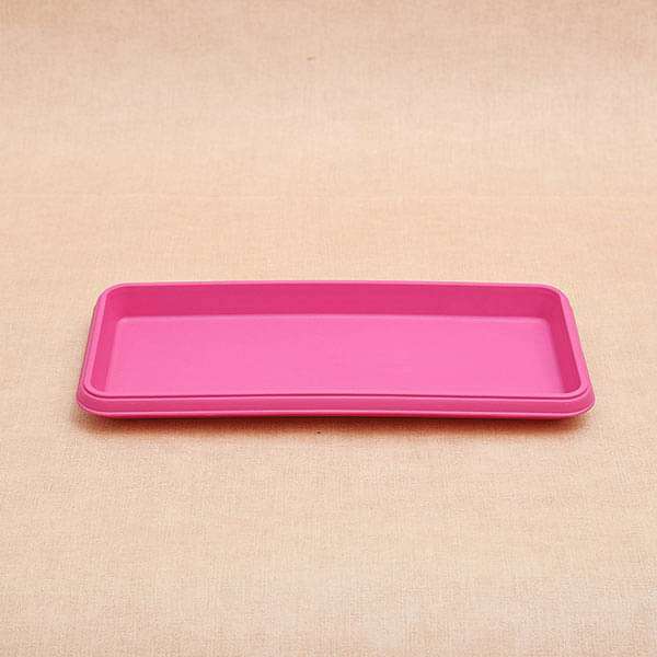 11.2 inch (28 cm) Rectangle Plastic Plate for 11.8 inch (30 cm) Bello Window Planter No. 30 Pot (Dark Pink) (set of 3)