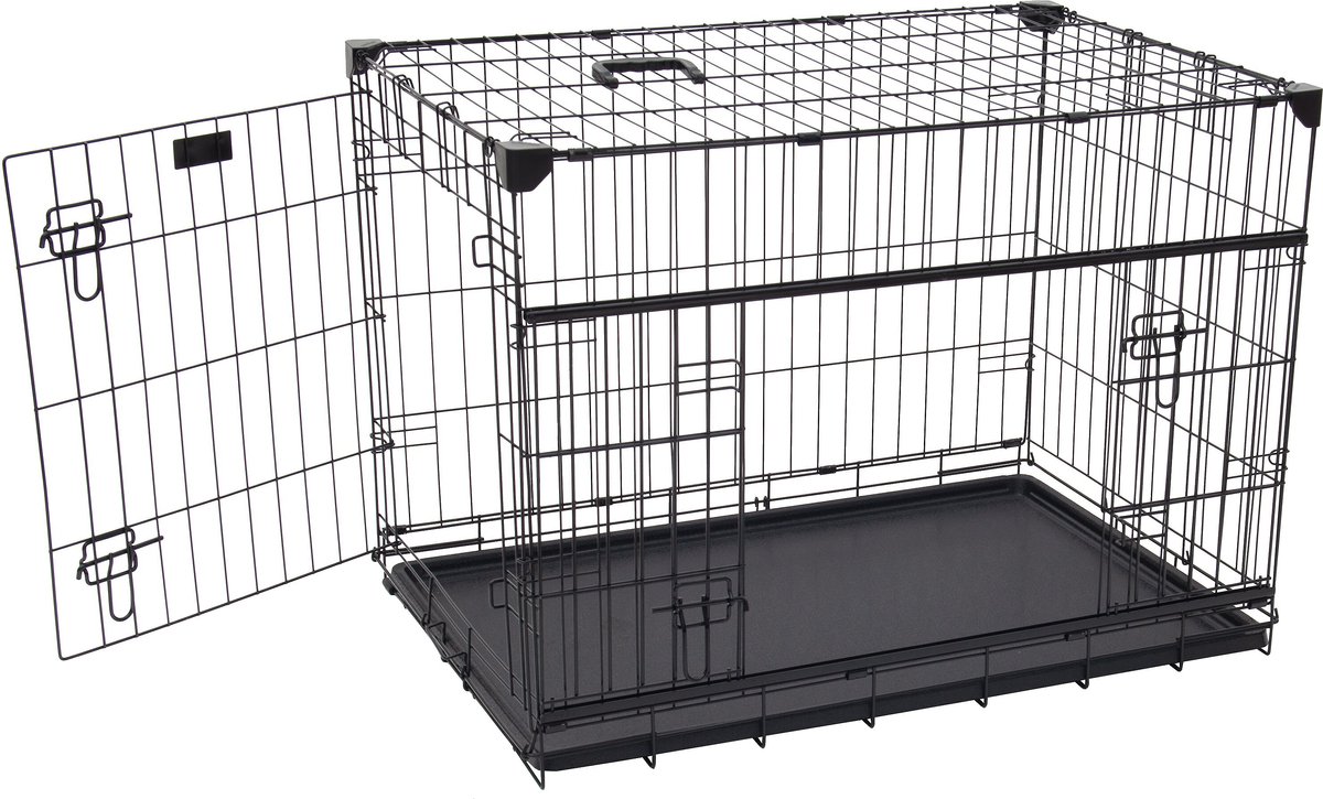 Lucky Dog Sliding Double Door Wire Dog Crate