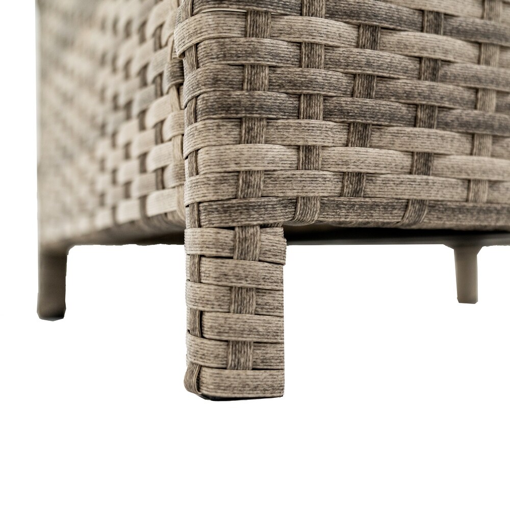 Patio Rattan Wicker Storage Side Table 18\