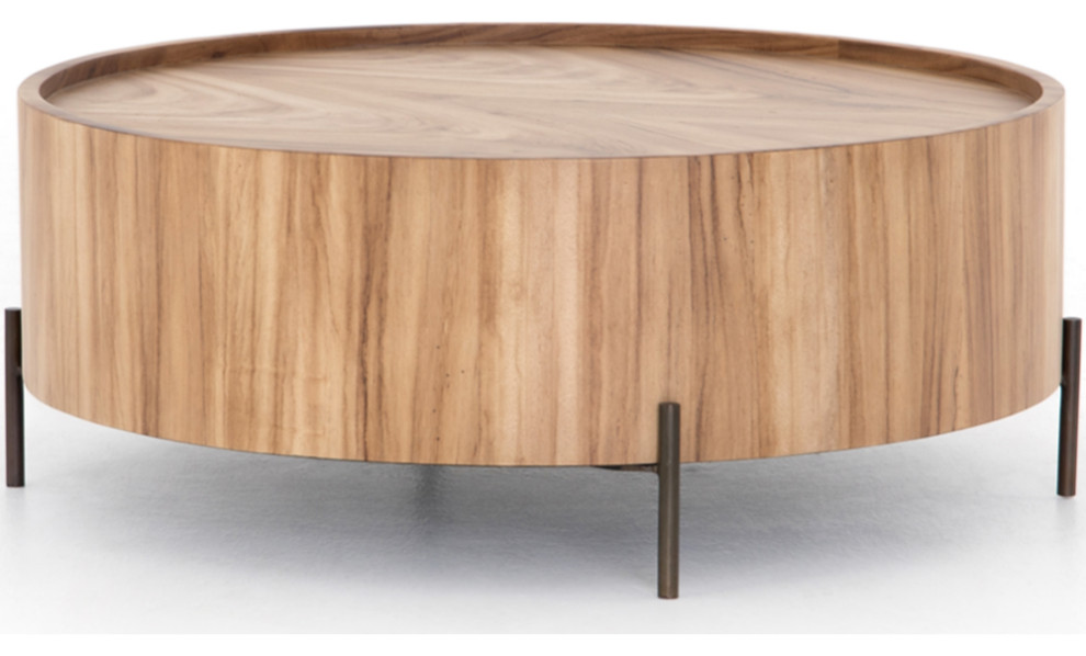 Lanzo Drum Coffee Table   Midcentury   Coffee Tables   by Marco Polo Imports  Houzz