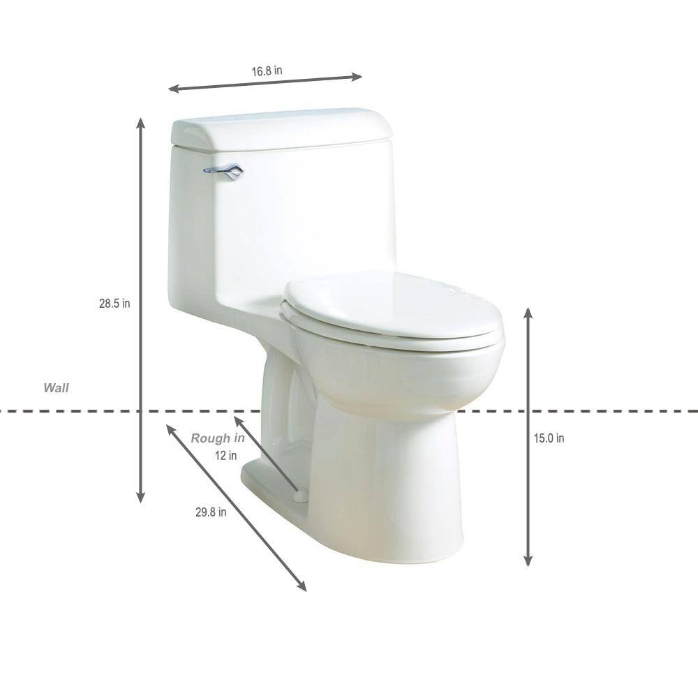 American Standard Champion Four 1-Piece 1.6 GPF Single Flush Elongated Toilet in White Seat Included 2004314.020