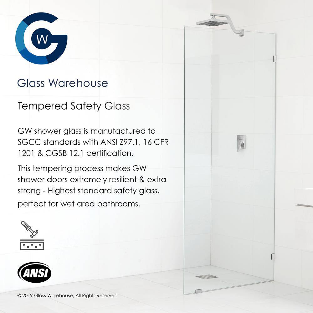 Glass Warehouse 48 in. W x 48 in. D x 78 in. H Pivot Frameless Corner Shower Enclosure in Matte Black Finish with Clear Glass 90-GH-48-48-MB