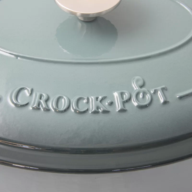 Crock-Pot 69146.02 Artisan Oval Enameled Cast Iron Dutch Oven， 7-Quart， Slate Gray