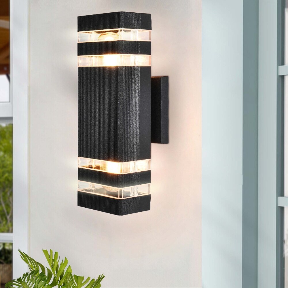 2  Light Modern Matte Black Dimmable 12.2 '' Outdoor Wall Sconce   4.3 In. W X 12.2 In. H