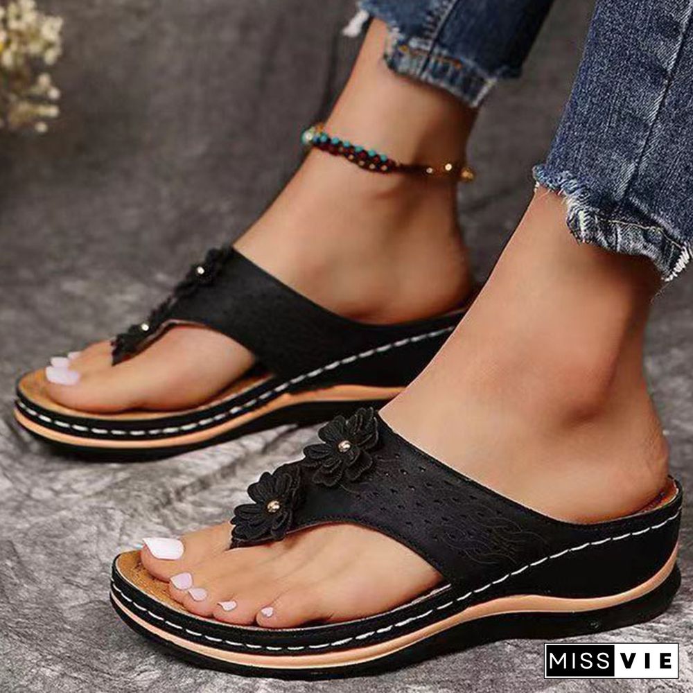 Women Sandals Soft Wedge Heels Sandals Summer Shoes Women Flip Flops Wedges Shoes For Women Summer Footwear Heel Chaussure Femme