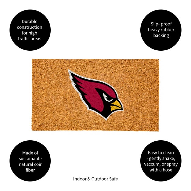 Evergreen Nfl Arizona Cardinals Logo Natural Coir 28 X 16 Inches Indoor Outdoor Doormat