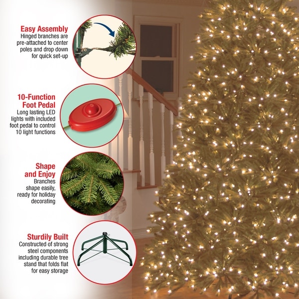 National Tree Company 6.5 ft. Jersey Fraser Fir Medium Tree with Dual Color® LED Lights