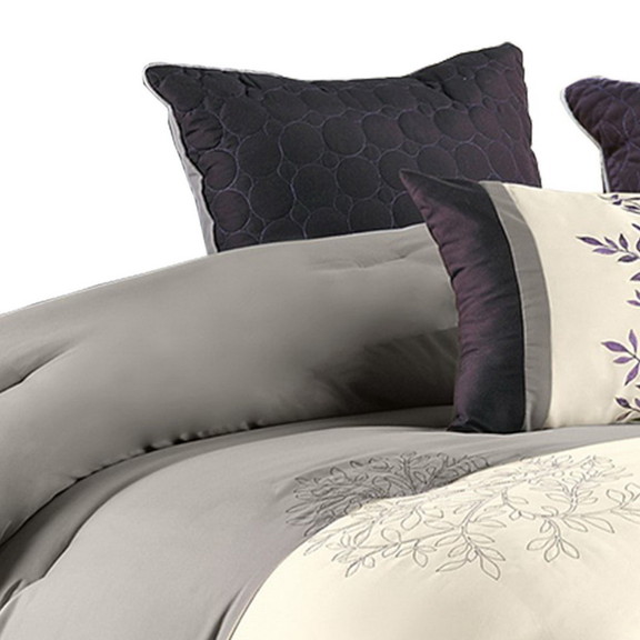 Benjara BM225190 7 Piece Queen Polyester Comforter...