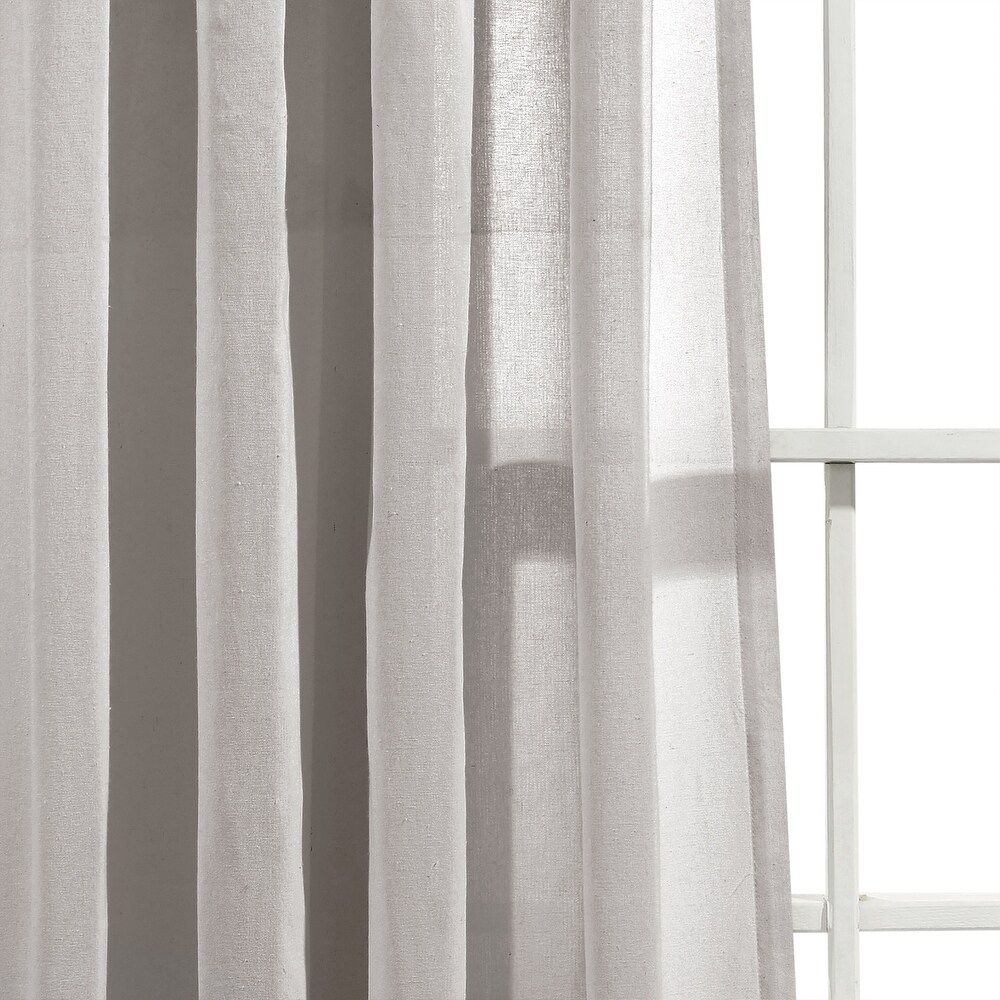 Lush Decor Ruched Waterfall Linen Window Curtain Single Panel   84\