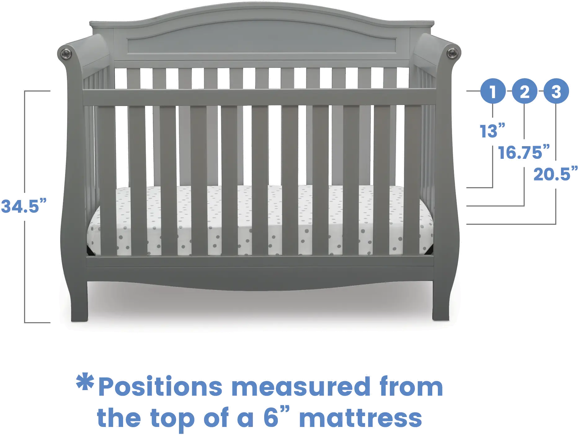 Lancaster Gray 4-in-1 Convertible Crib