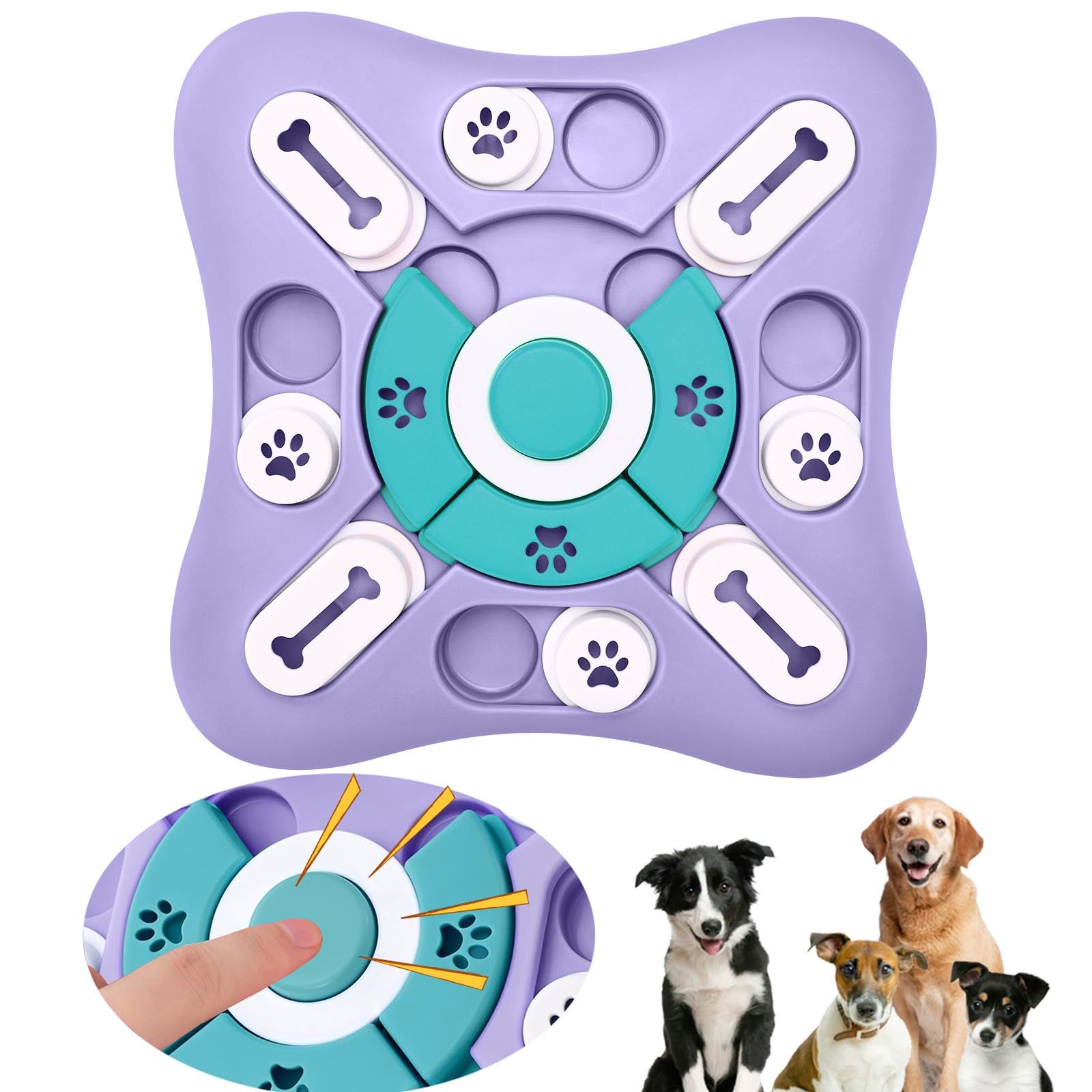 Siaomo Dog Puzzle Toys Interactive Dog Toys，Dog Treat Puzzle for IQ Training and Mental Enrichment，Dog Puzzle Toys for Large Dogs Smart Dogs，DogandCats Fun Feeding，Slow Feeding to Aid Pets Digestion