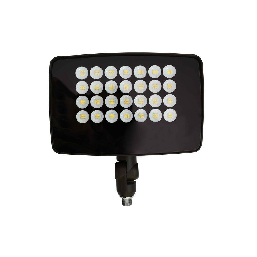 Commercial Electric 400W Equivalent Integrated LED Bronze Outdoor High Output Flood Light 12000 Lumens 4000K Dusk-to-Dawn PWRFX110-PC-4K-BZ