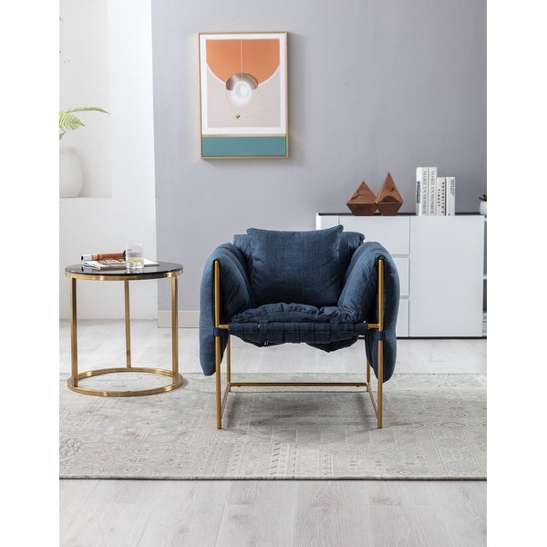 Linen Upholstered Armchair With a Pillow