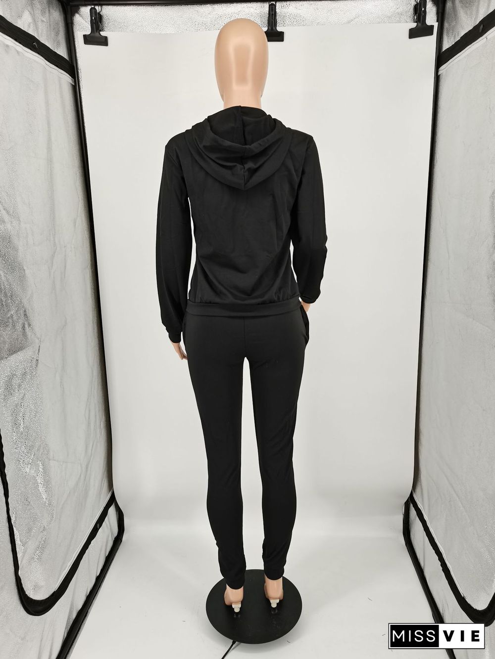 Zipper Hooded Sweatshirts Sport Pants Tracksuit