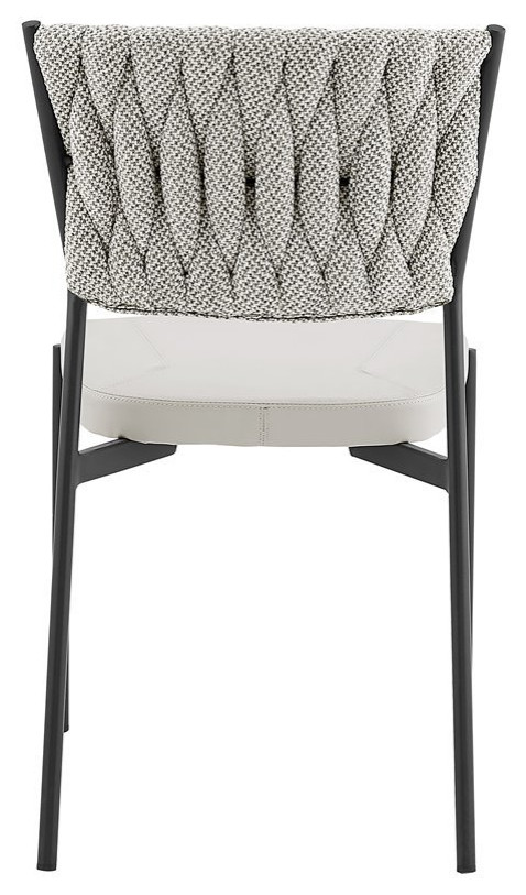 New Pacific Direct Leander 17.5 quotMetal  ampFabric Dining Chair in Gray (Set of 4)   Midcentury   Dining Chairs   by Homesquare  Houzz