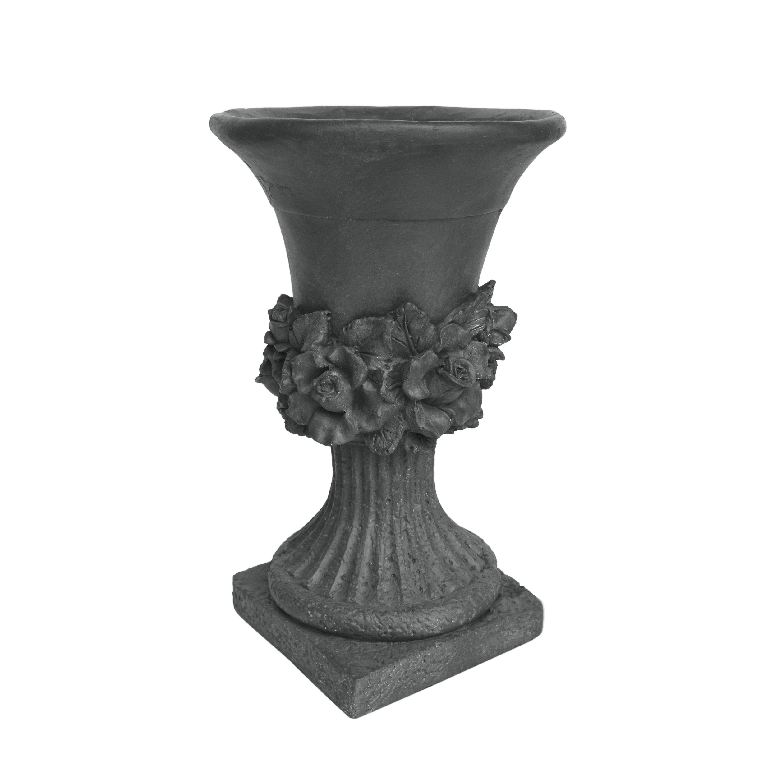 Michaelia Chalice Garden Urn Planter, Roman, Botanical, Lightweight Concrete