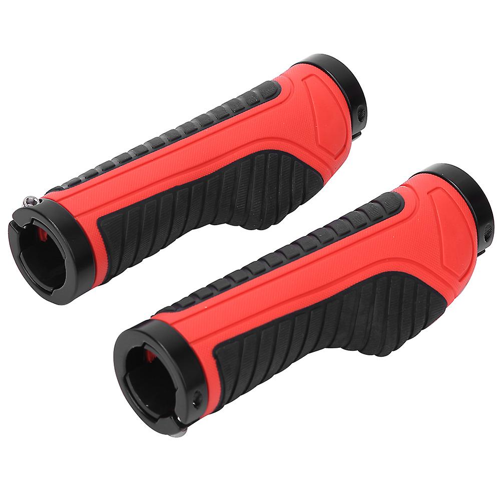 1 Pair Rubber Anti-slip Mountain Bike Handlebar Grips Bicycle Handlebar Gripsred