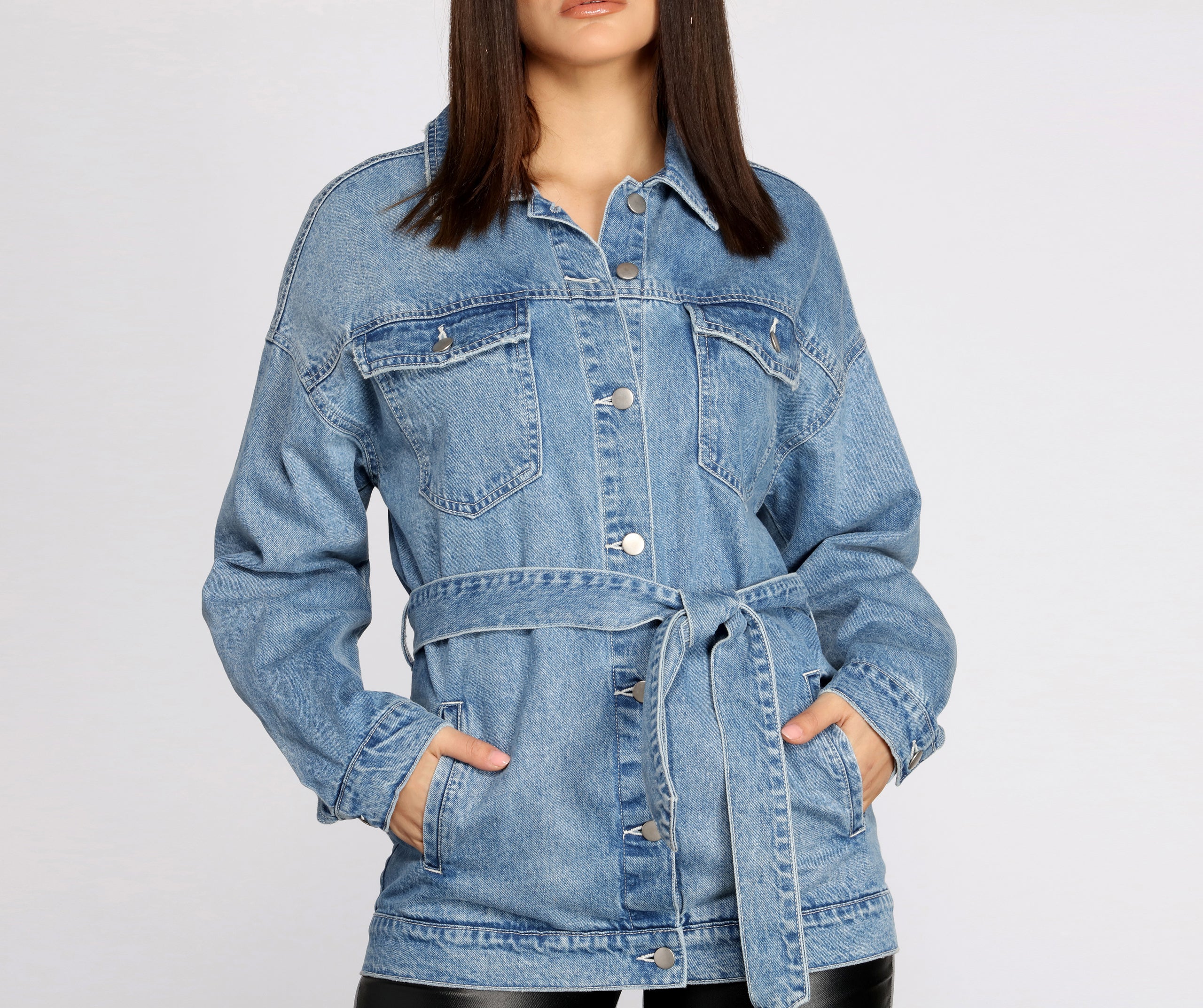 Classic Belted Denim Jacket