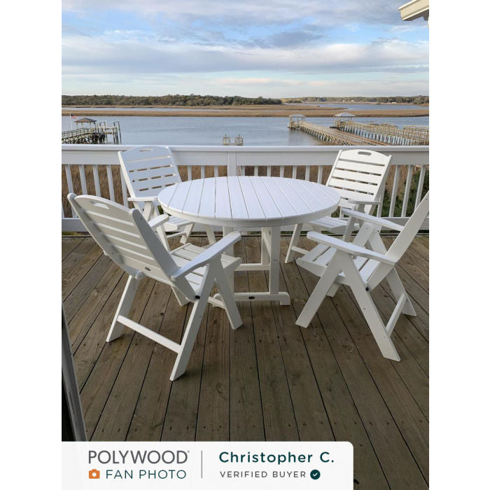 POLYWOOD 48 Round Outdoor Table -Farmhouse Style  Dining, Counter or Bar Height