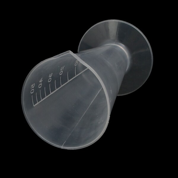 2pcs Kitchen Lab Plastic Conical Shape Measuring Cup 50ml Capacity - Clear