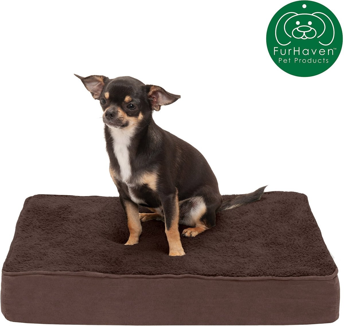 FurHaven Terry Deluxe Memory Foam Pillow Cat and Dog Bed w/Removable Cover