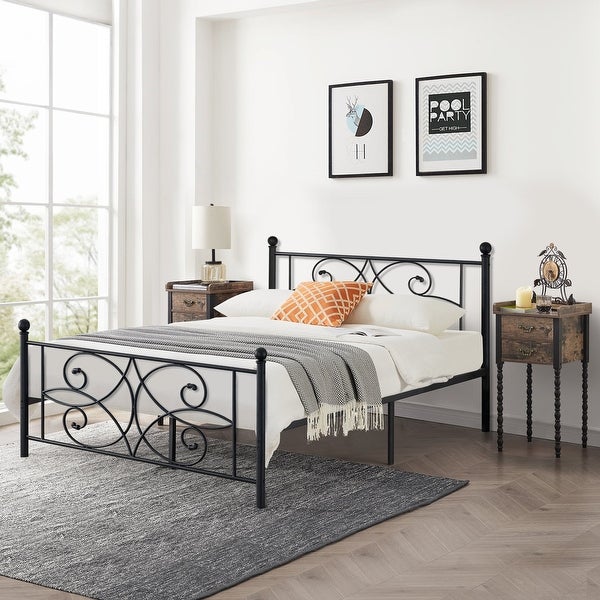 Taomika 3-pieces Bedroom Set with Metal Bed Frame and 2-Drawer Nightstands - - 35937071