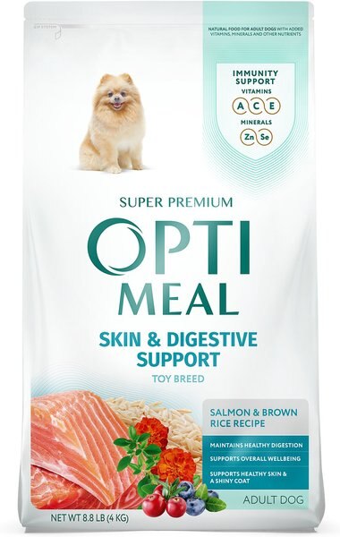 Optimeal Skin and Digestive Support Salmon and Brown Rice Recipe Toy Breed Dry Dog Food