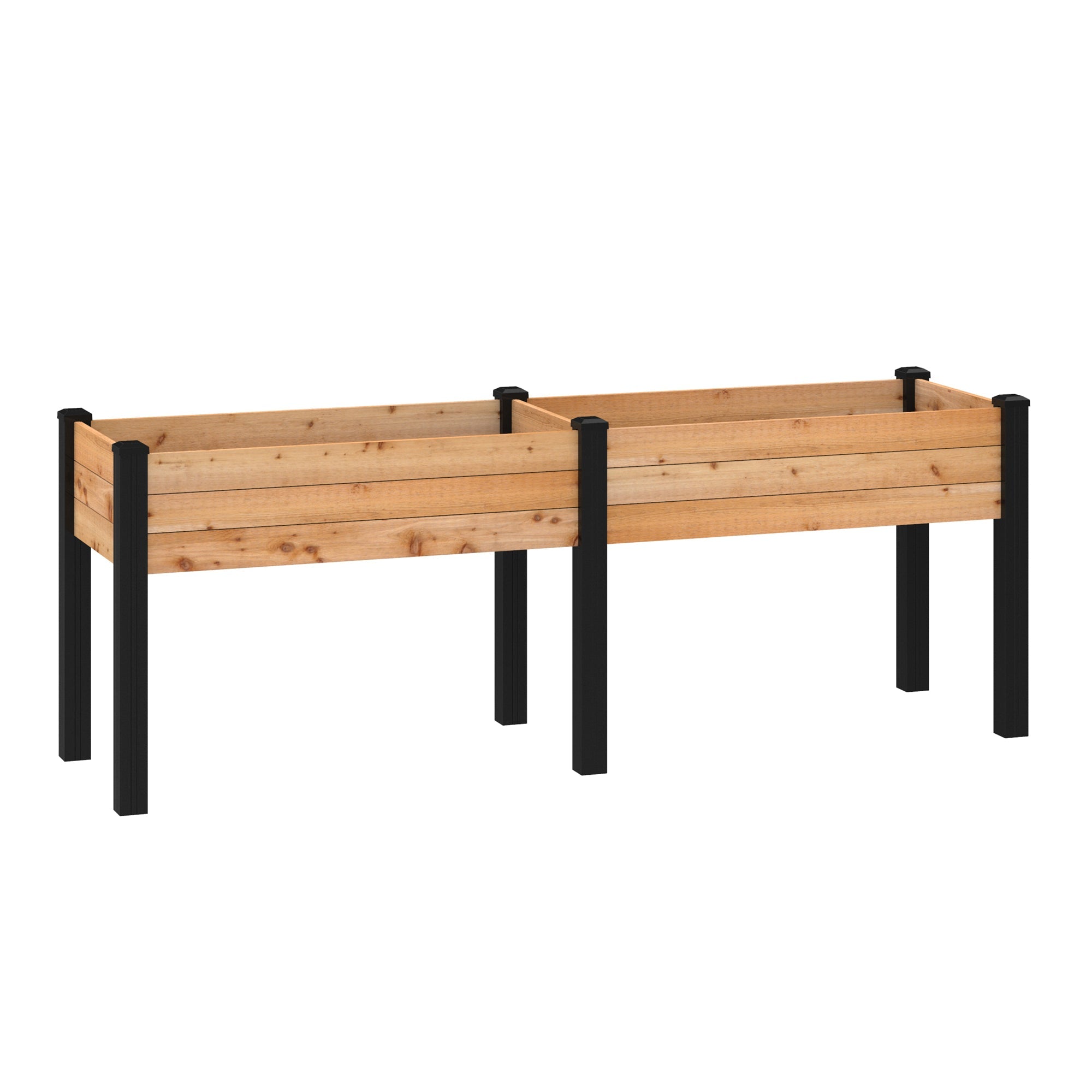 Outdoor Essentials Haven 2 ft. x 8 ft. Natural Cedar Elevated Garden Planter (Tool Free)