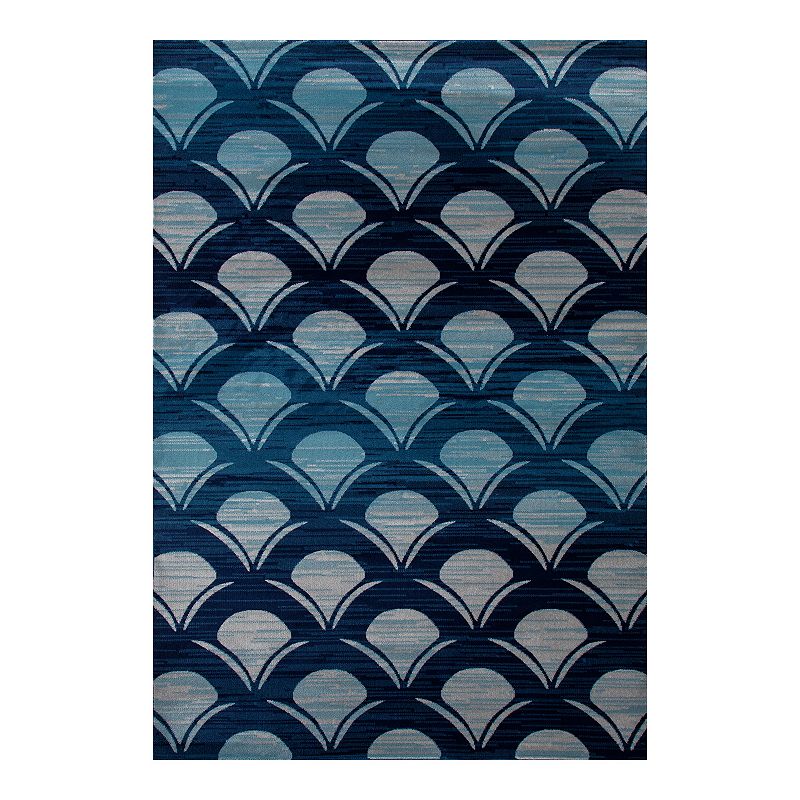 Art Carpet Oceanside Waves Navy Indoor Outdoor Rug