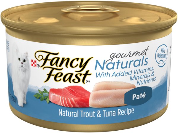 Fancy Feast Gourmet Naturals Trout and Tuna Recipe Pate Canned Cat Food