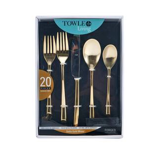 Towle Living Satin Gold Wave 20-Piece Flatware Set (Service for Set for 4) 5213011