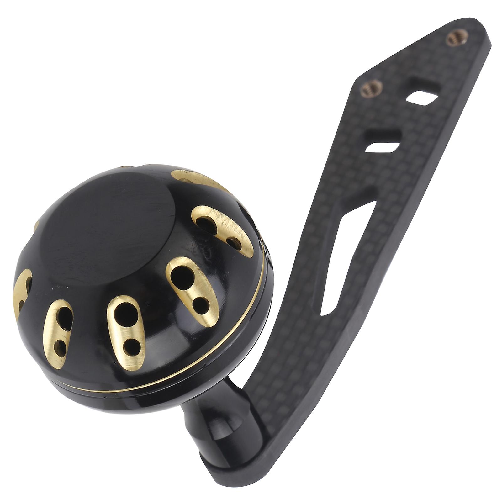 Carbon Fishing Reel Handle Knob Rocker Arm Fishing Accessory Parts For Baitcasting(black Gold )