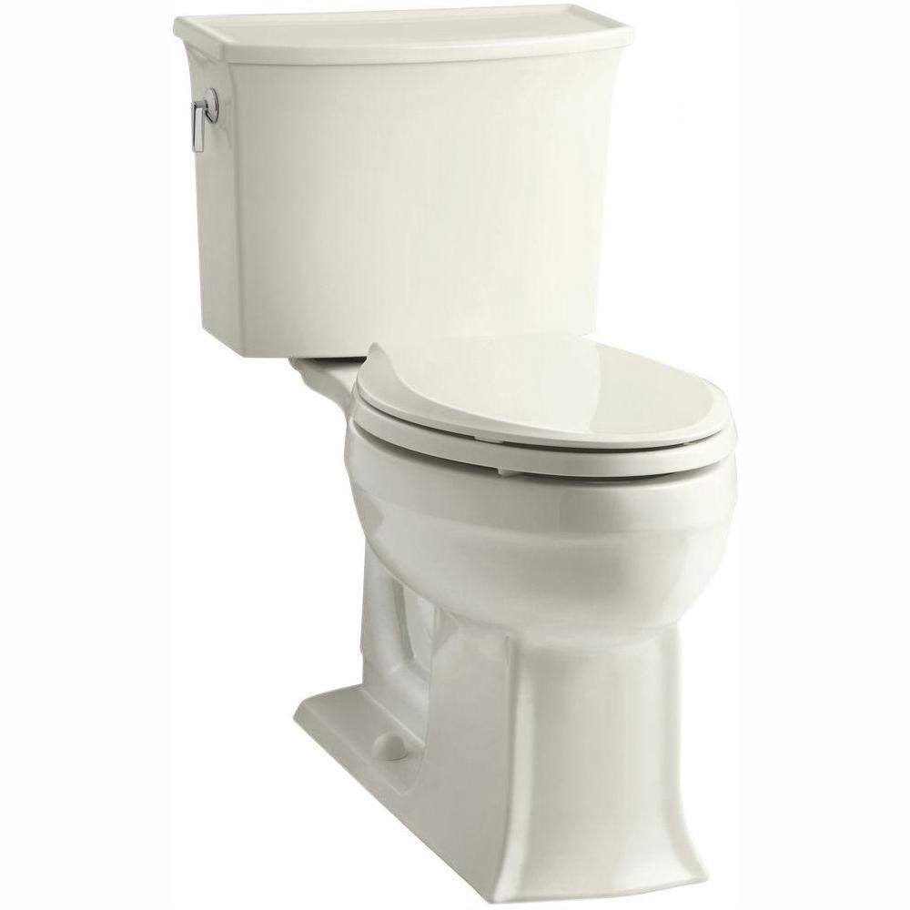 KOHLER Archer Comfort Height 2-piece 1.28 GPF Single Flush Elongated Toilet with AquaPiston Flushing Technology in Biscuit K-3551-96