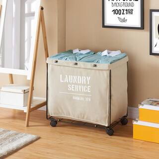 DANYA B Army Canvas Laundry Hamper on Wheels LY207