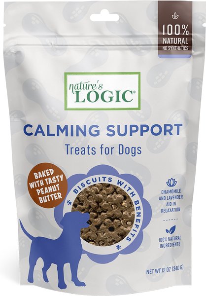 Nature's Logic Calming Support Biscuits Dog Treats， 12-oz bag