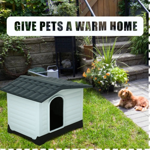 Furinno Peli 26 inch All Weather Small Dog House with Air Vents， White