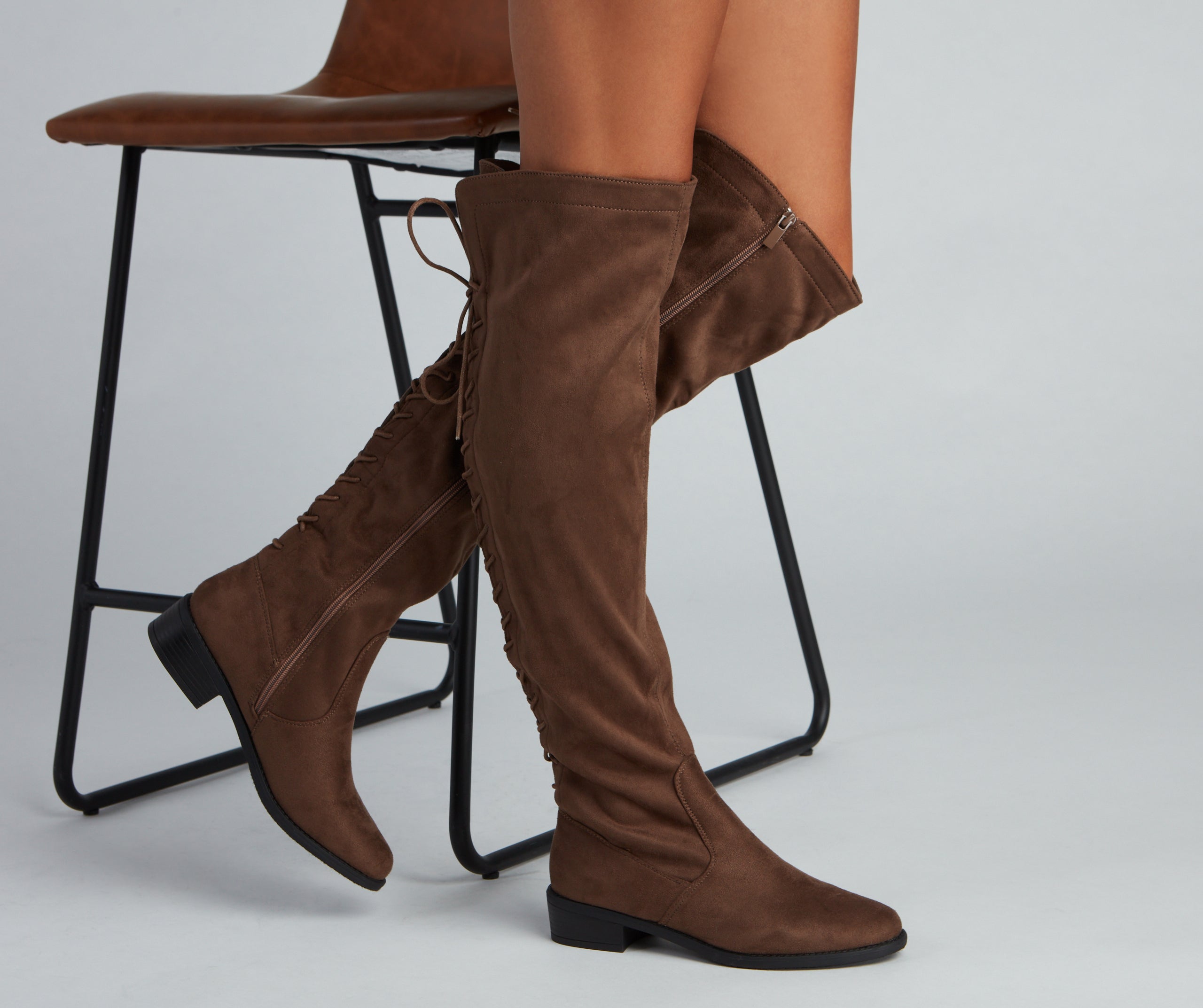 Walk It Out Faux Suede Lace Up Boots